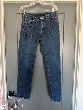 White House Black Market Women’s Straight Leg Jeans - Dark Blue Wash